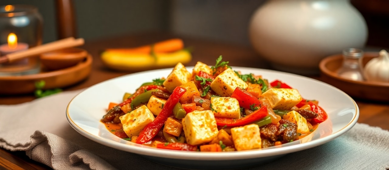 Harissa Paneer and Bell Pepper Stir-fry