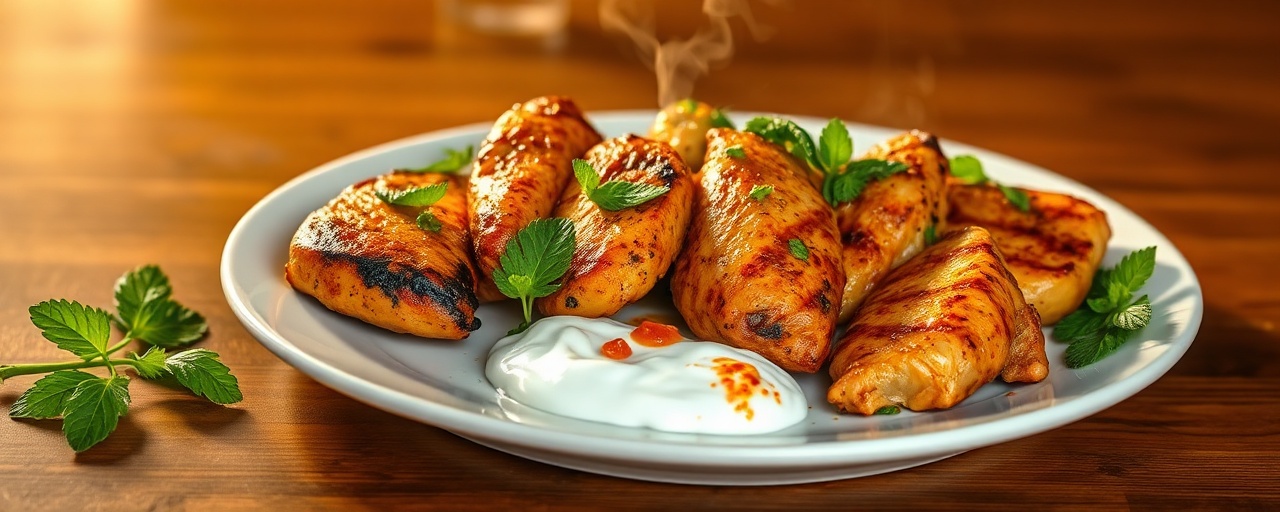 Harissa Spiced Indian Grilled Chicken with Mint Chutney