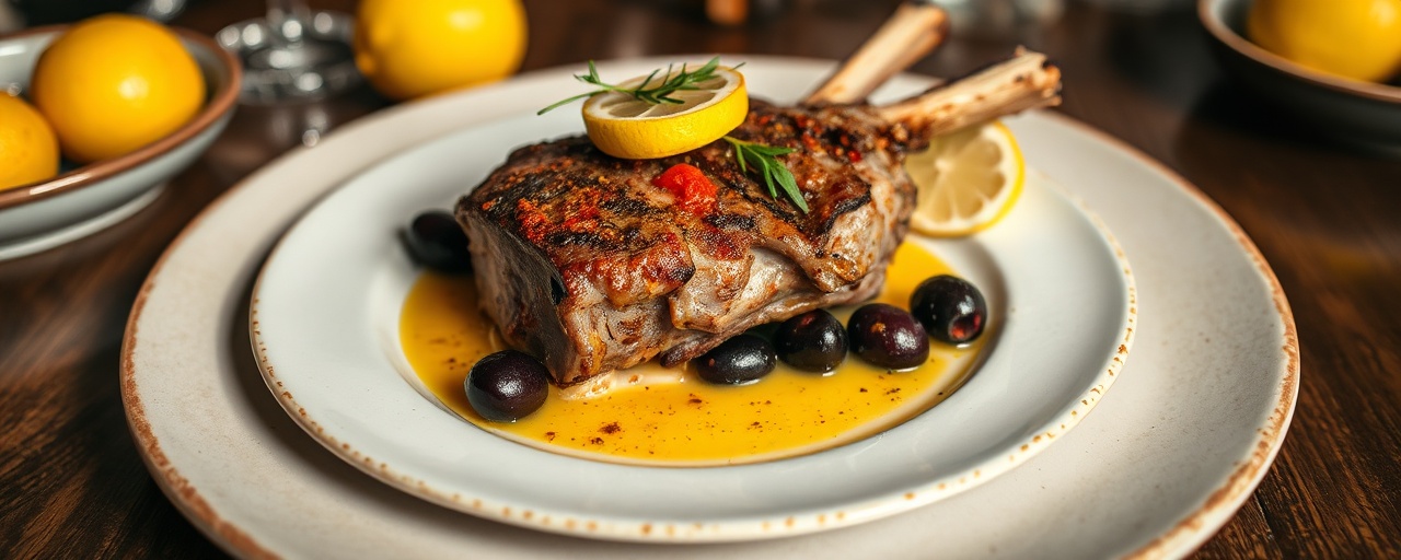 Harissa-Spiced Roasted Lamb with Lemon and Kalamata Olives
