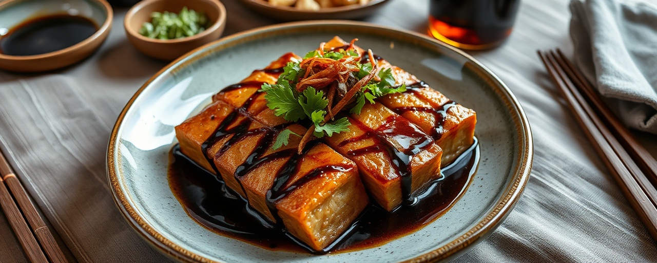 Hi-yaki Seitan Kushiyaki with Karashi Miso Glaze