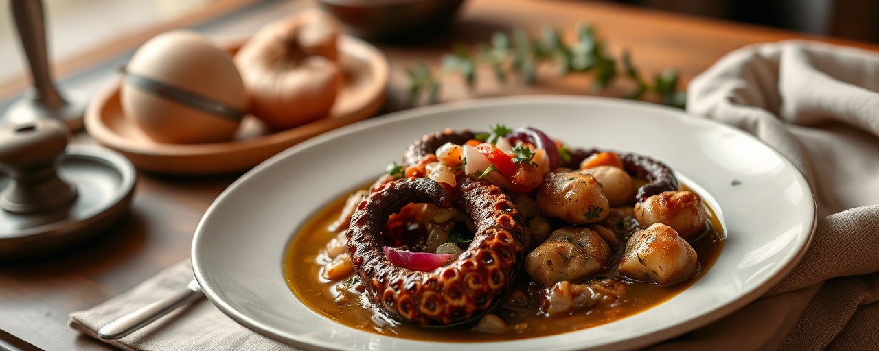 Htapodi Stifado (Braised Octopus Stew)
