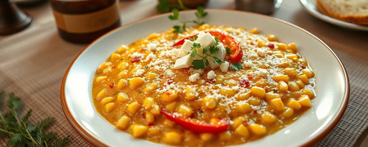 Humita Andina al Vapor con Miso y Queso Fresco
