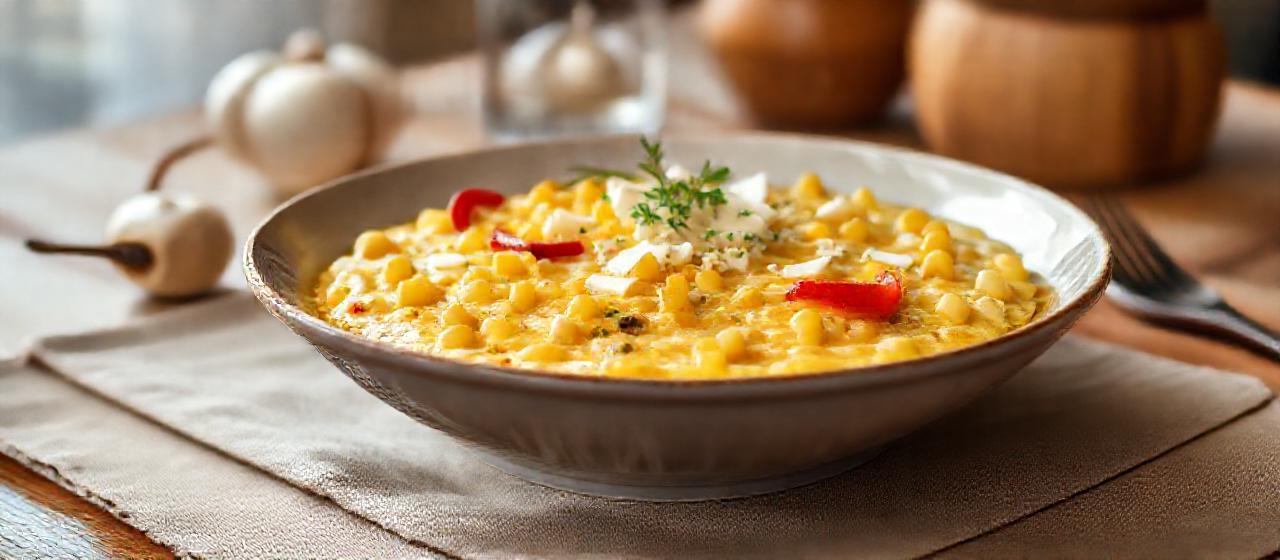 Humita Andina al Vapor con Miso y Queso Fresco