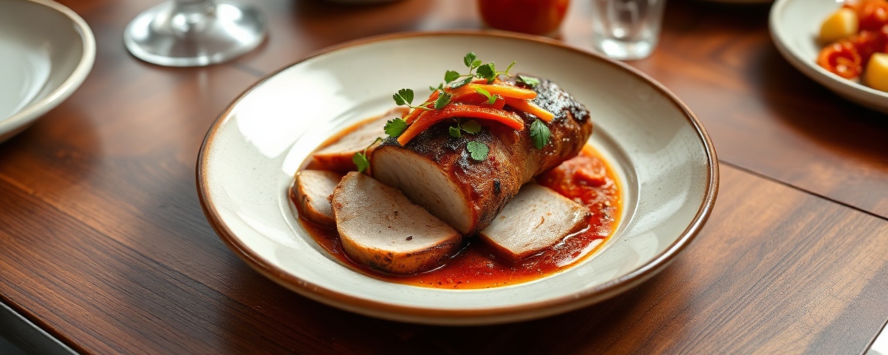Hungarian Cured Pork Tenderloin with Smoky Harissa-Paprika Cabbage