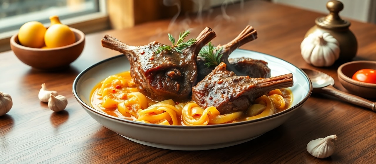 Hungarian Lamb Shank Paprikash