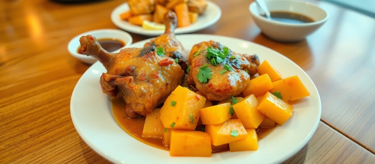 Inihaw na Manok at Kamote