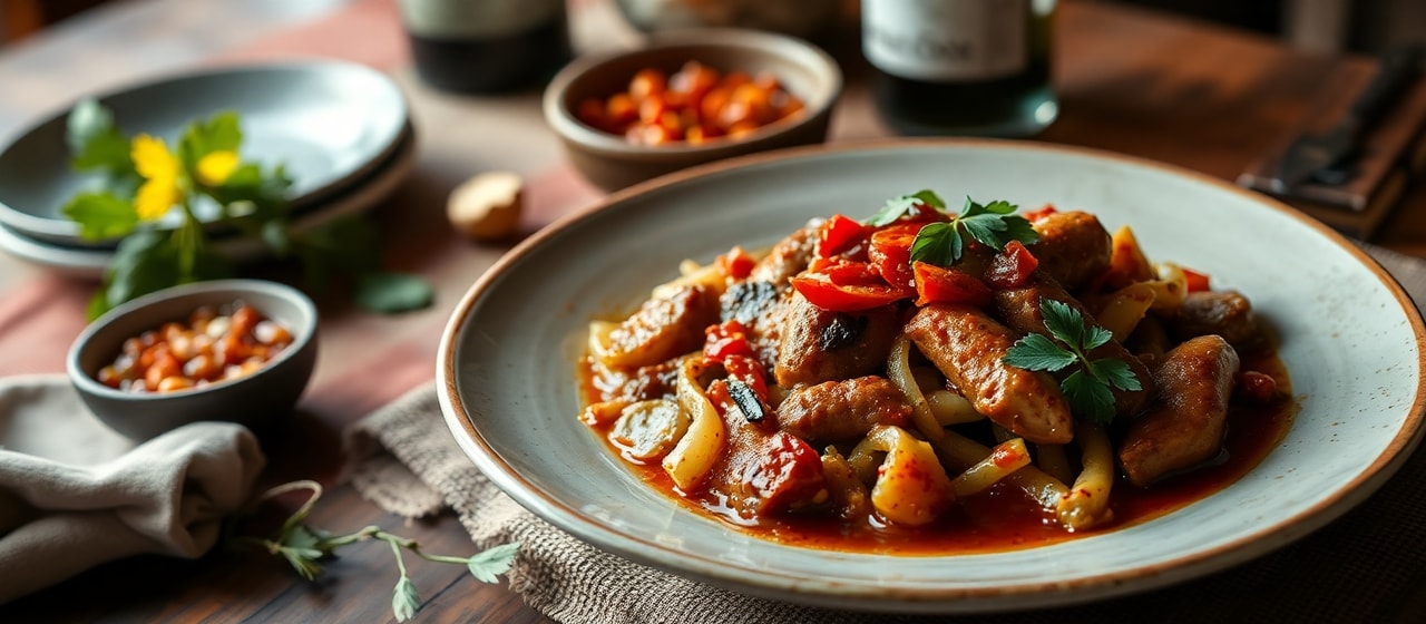 Jackfruit "Chorizo" a la Parrilla with Salsa Criolla