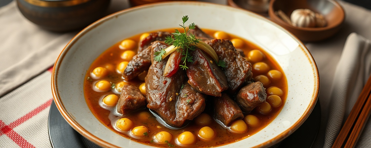 Japanese Simmered Short Rib and Chickpea Stew (Gyu Hiyoko Mame Nimono)