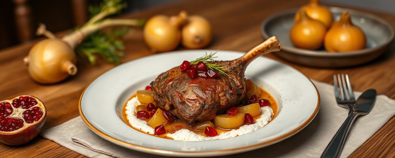 Juniper and Pomegranate Braised Lamb Shoulder