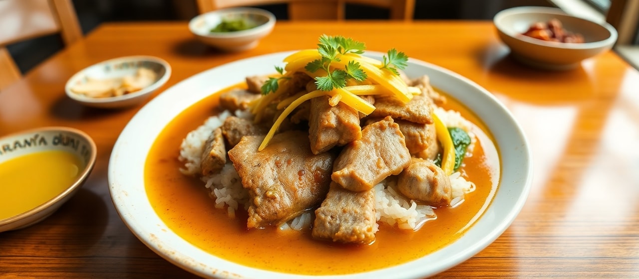 Kho Sa-Teung Sach Chruk (Cambodian Braised Pork with Galangal Paste)