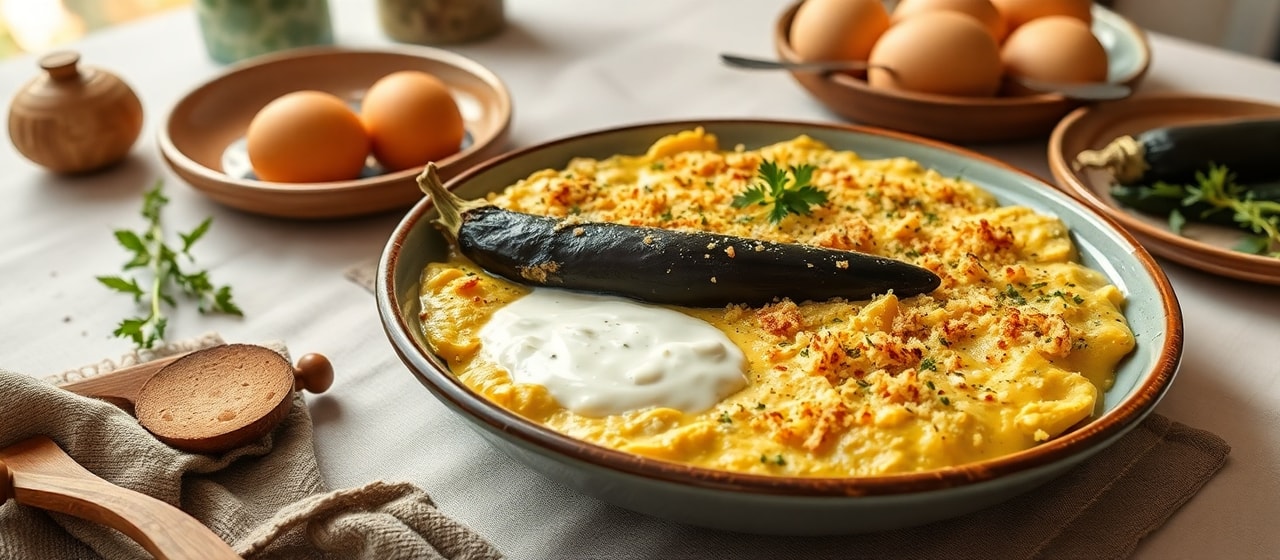 Knusprige Auberginen-Taler mit Kräuterquark