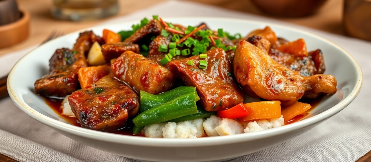 Korean Simmered Chicken and Short Rib with Vegetables