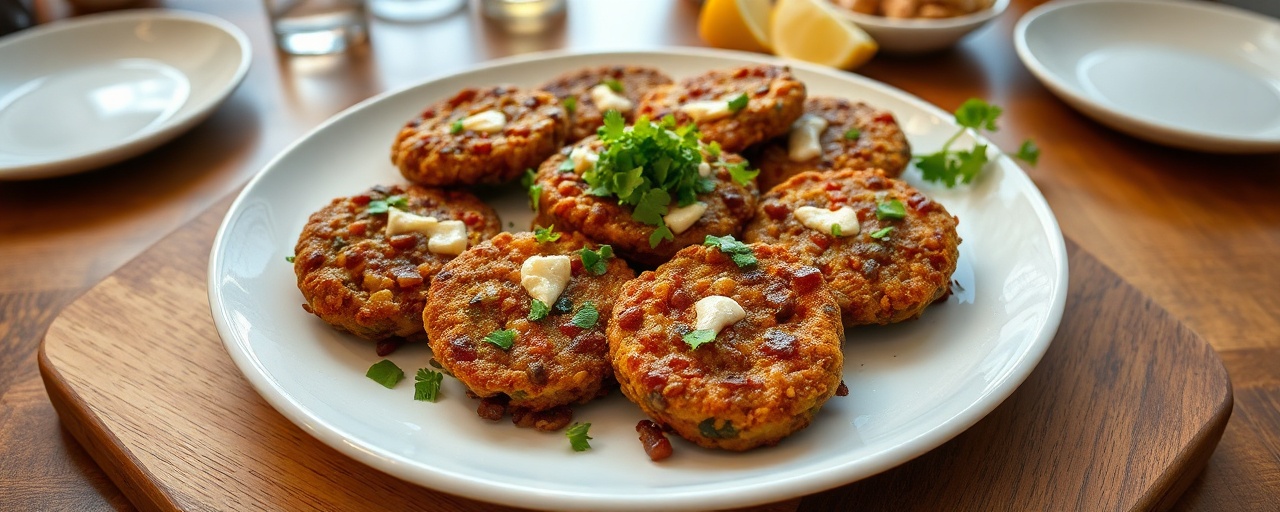 Kritiki Fakokeftedes me Tahini (Deep-Fried Cretan Lentil & Tahini Fritters)