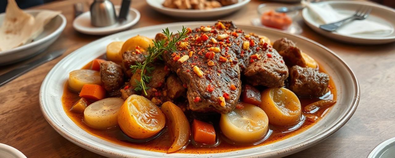Lahm bi Sumac (Slow-Cooked Sumac Lamb Stew)