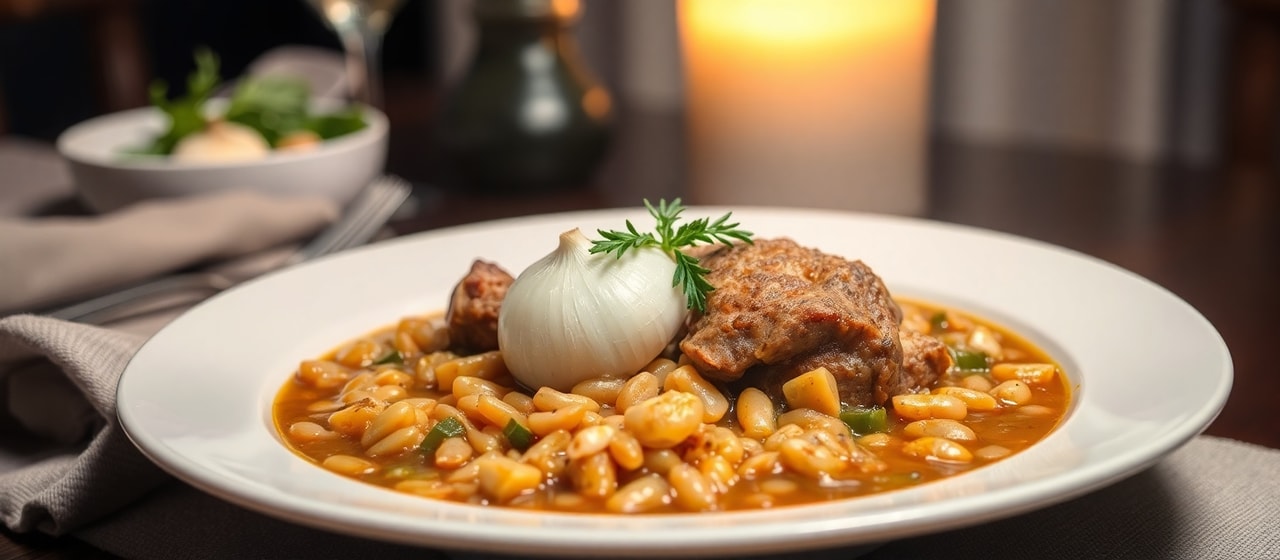 Lahm bil Adas wal Khawlanjan (Egyptian Lamb and Lentil Stew with Galangal)