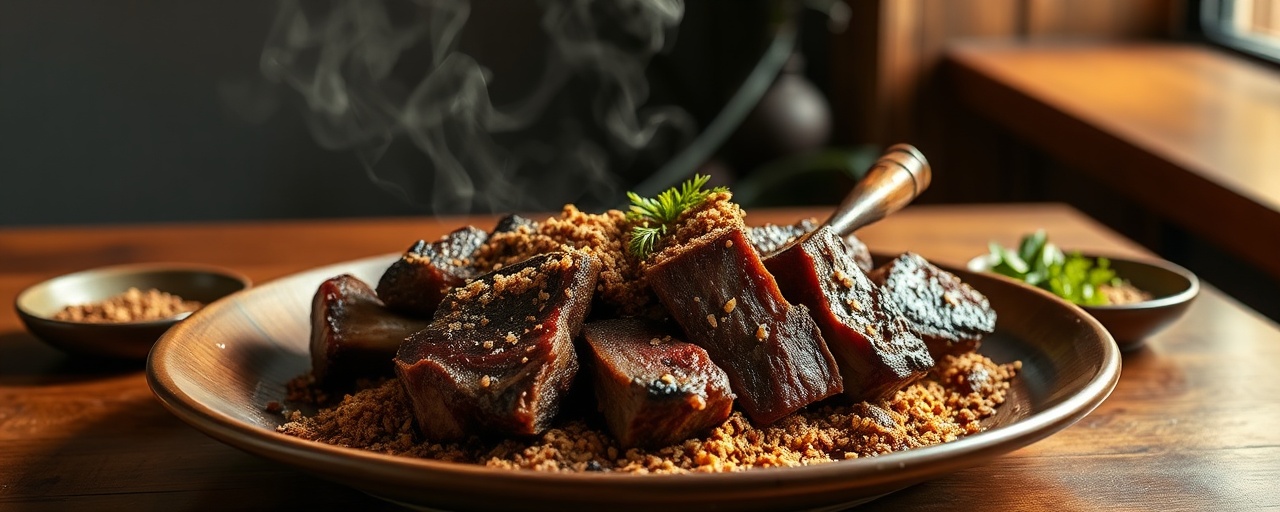 Lahm Qasir Makboul - Cured Sumac Short Ribs with Aromatic Freekeh