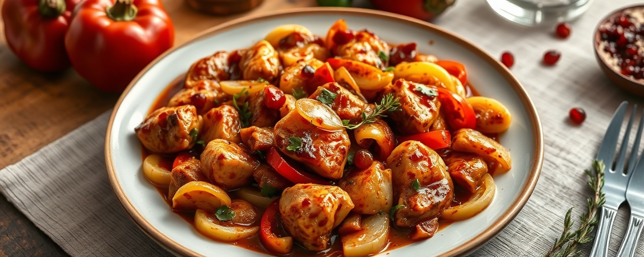 Lebanese Chicken Stir-fry with Gochujang-Pomegranate Glaze