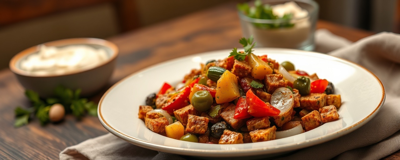 Lebanese Tempeh and Vegetable Stir-fry