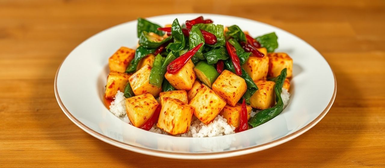 Lemongrass Chili Glazed Tofu with Sautéed Bok Choy