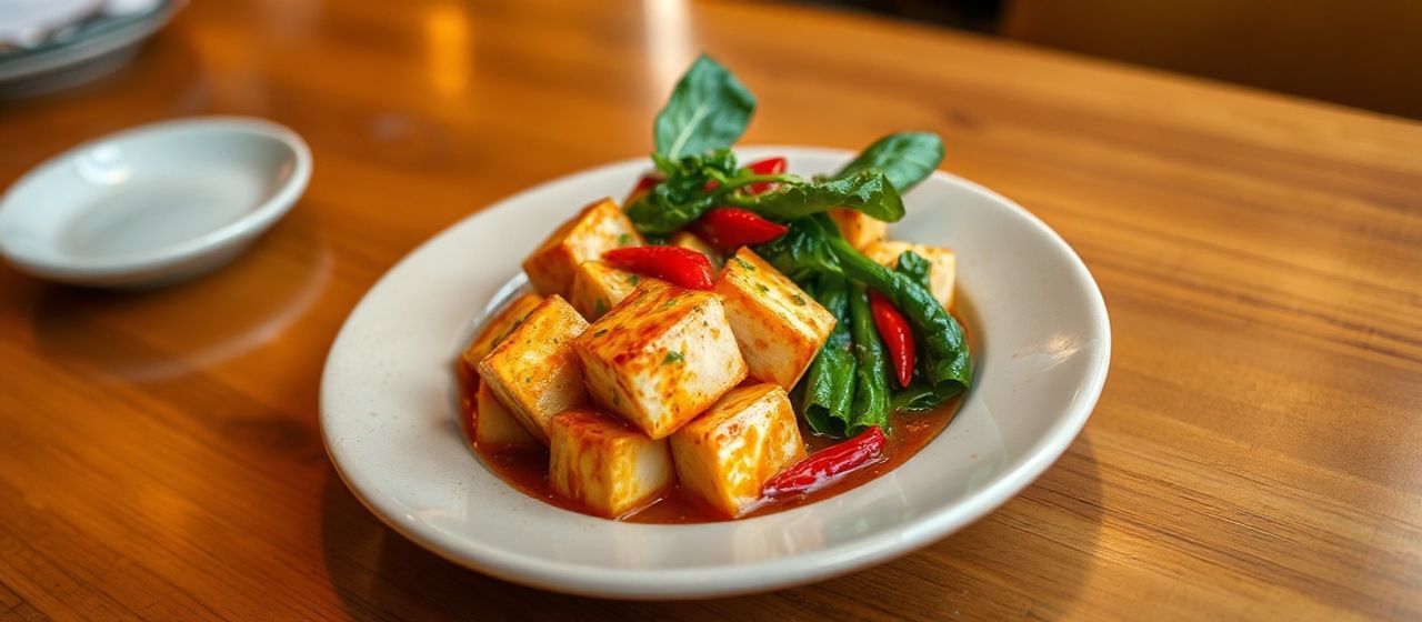 Lemongrass Chili Glazed Tofu with Sautéed Bok Choy