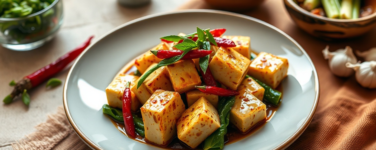 Lemongrass Chili Glazed Tofu with Sautéed Bok Choy