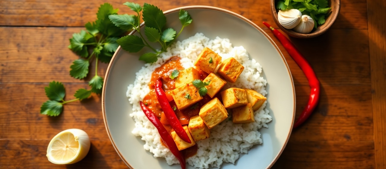 Lemongrass Chili Tofu with Coconut Rice