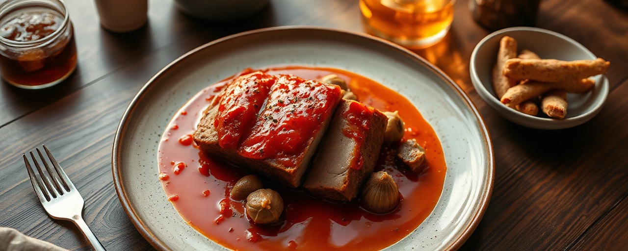 Lombo de Porco Sous-Vide com Harissa e Molho de Ameixa