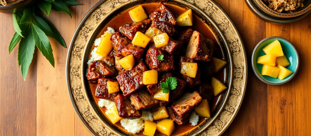 Lomi Clay Pot Pork with Star Anise and Pineapple-Coconut Glaze