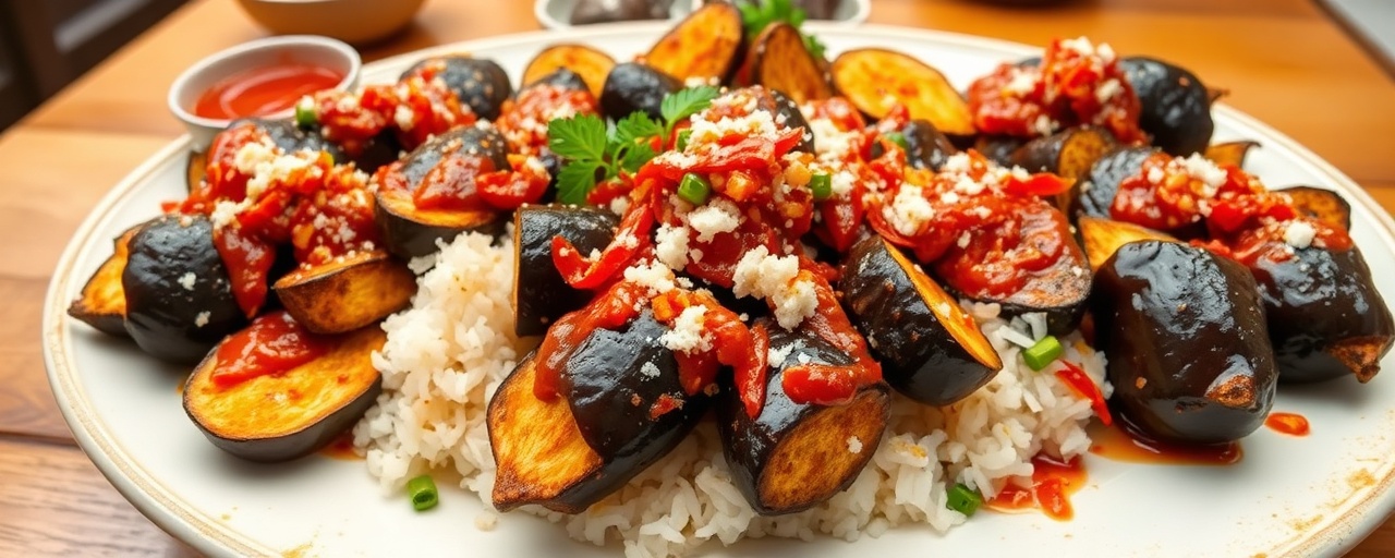 Maekomhan Gaji Gui (Spicy Tandoori-Style Eggplant)