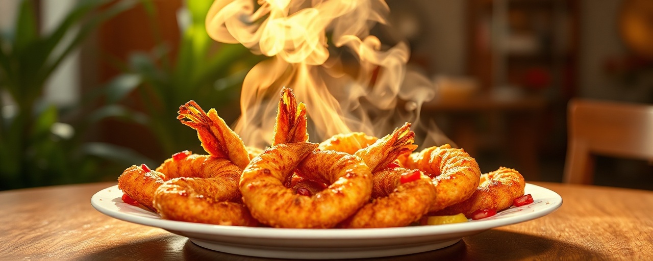 Malaysian Crispy Pomegranate Prawn Fritters (Jemput-Jemput Udang Delima)