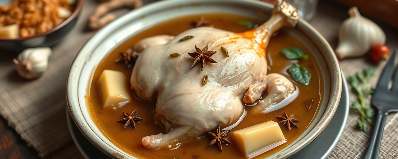 Malaysian Poached Chicken with Star Anise Broth