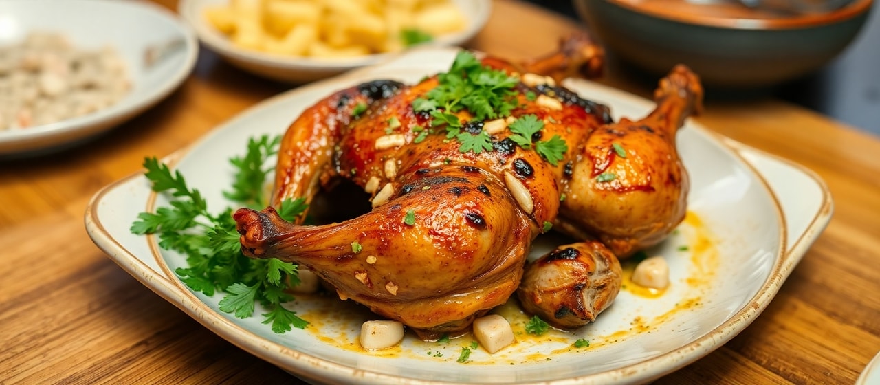 Malaysian Smoked Chicken with Tahini Glaze