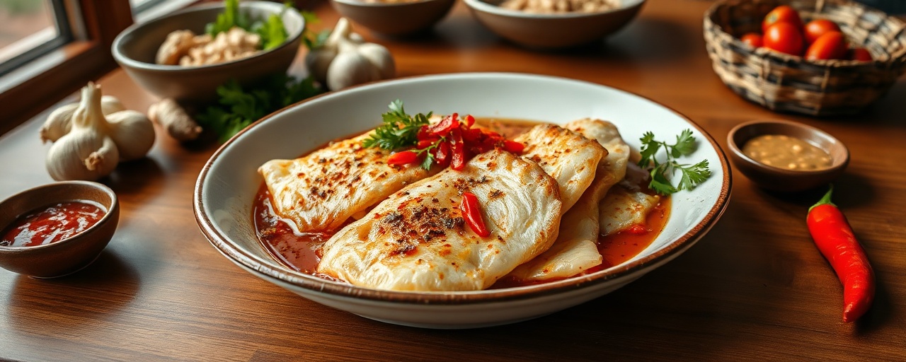 Malaysian Steamed Tilapia with Ginger-Star Anise Sauce