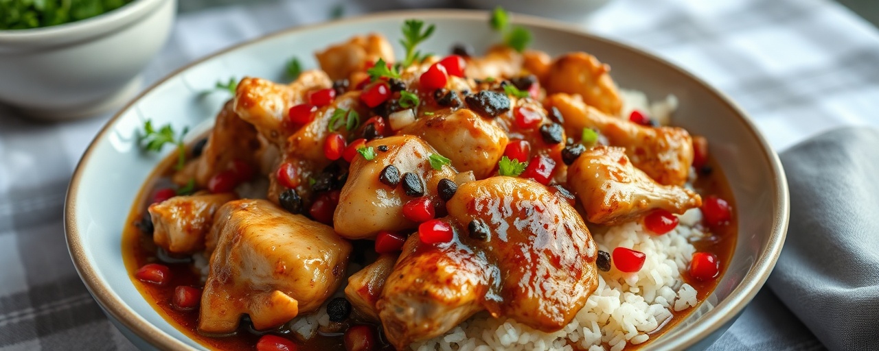 Malaysian Wok-Tossed Pomegranate Chicken