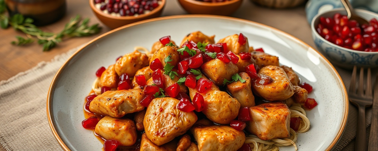 Malaysian Wok-Tossed Pomegranate Chicken