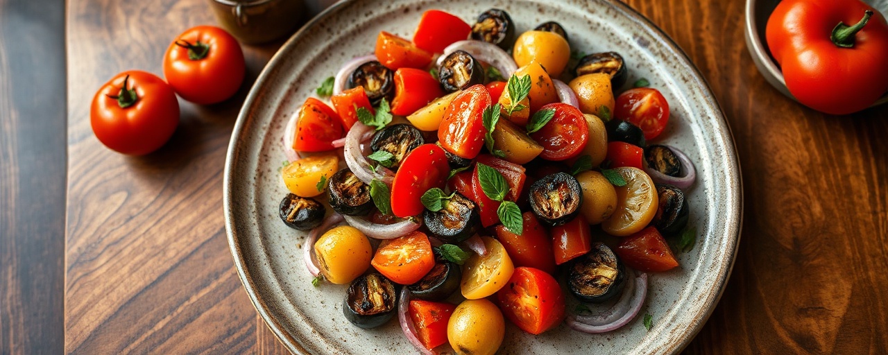 Mangalda Közlenmiş Patlıcan Salatası (Charcoal Grilled Smoked Eggplant Salad)