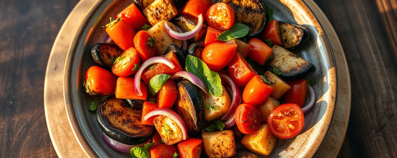 Mangalda Közlenmiş Patlıcan Salatası (Charcoal Grilled Smoked Eggplant Salad)