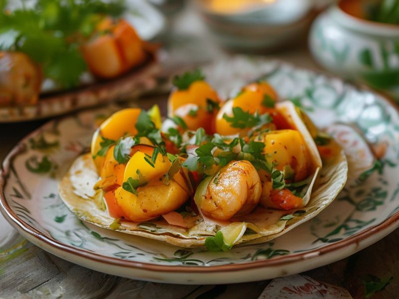 Mango Habanero Shrimp Tacos with Cilantro Lime Slaw