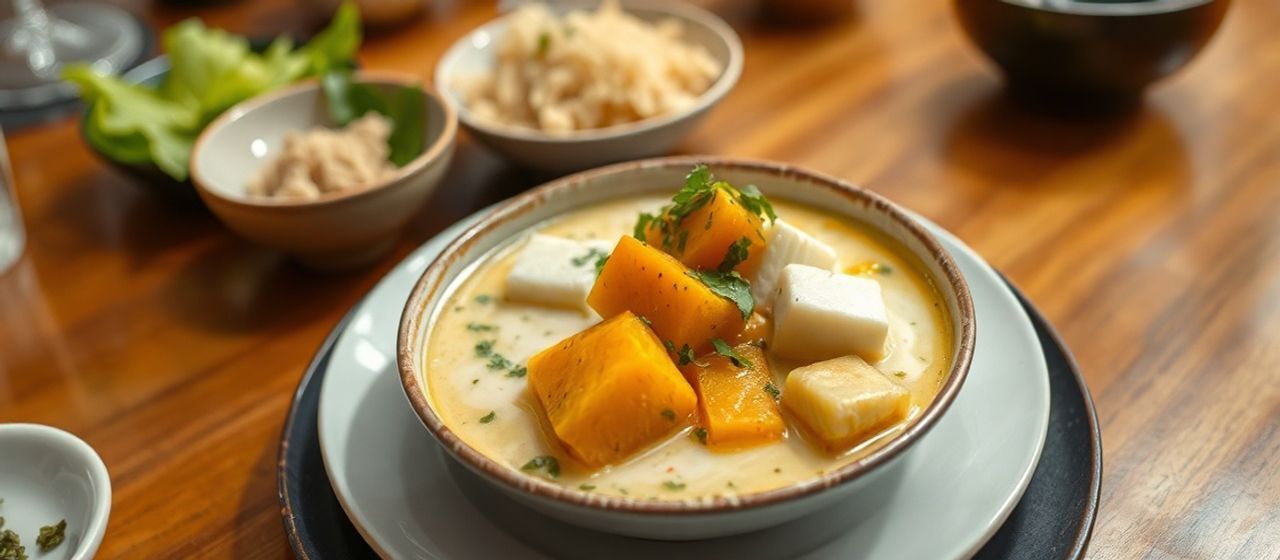 Masak Lemak Labu Kuning dengan Tofu
