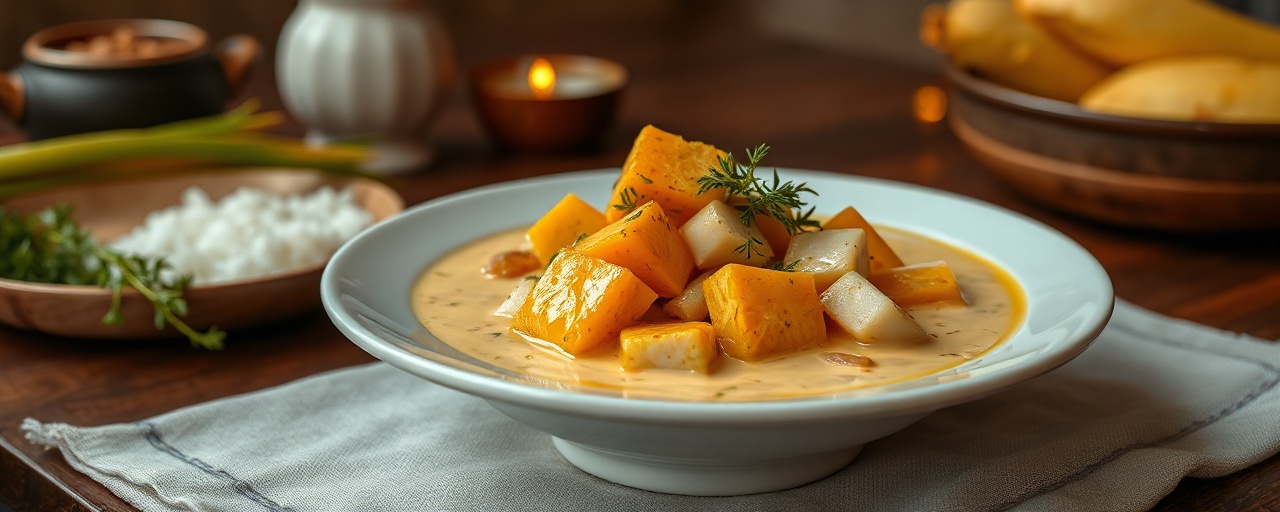 Masak Lemak Labu Kuning dengan Tofu