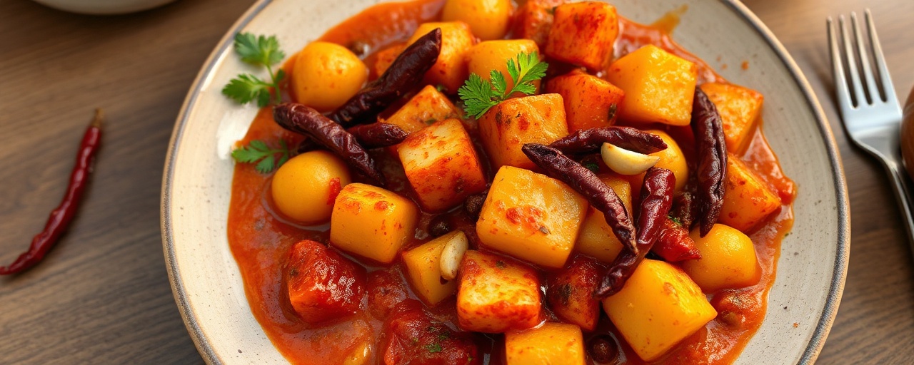 Masaledar Batata-Paneer Bhajiya with Fiery Red Chili Paste