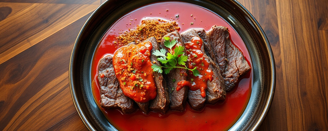 Matambre a la Olla Picante con Harissa