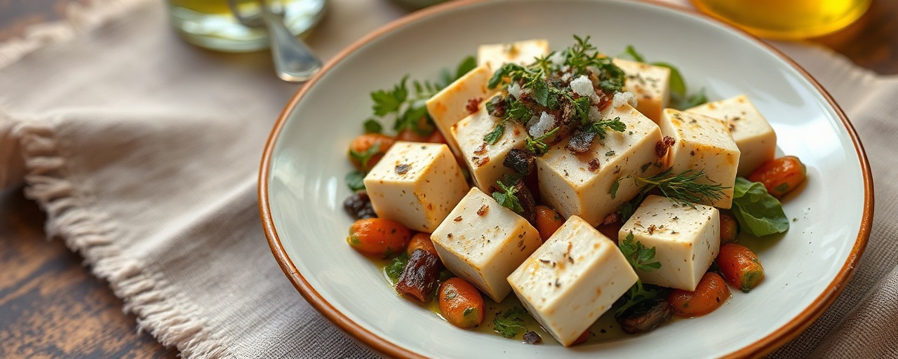 Mediterranean Cured Tofu & Herb Salad