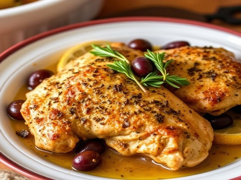 Mediterranean Herb-Crusted Chicken Thighs with Lemon and Olives