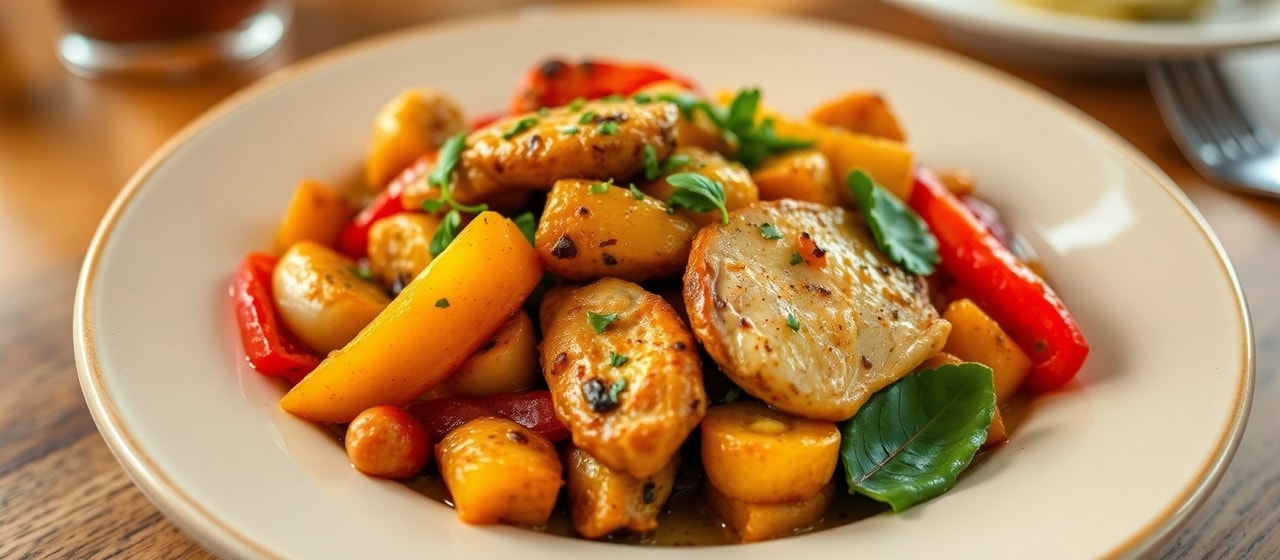 Mediterranean Plantain and Chicken Stir-Fry