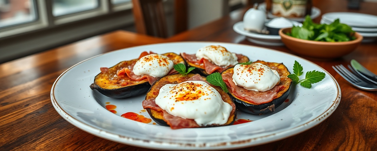 Melanzane al Forno con Prosciutto e Ricotta al Gochujang