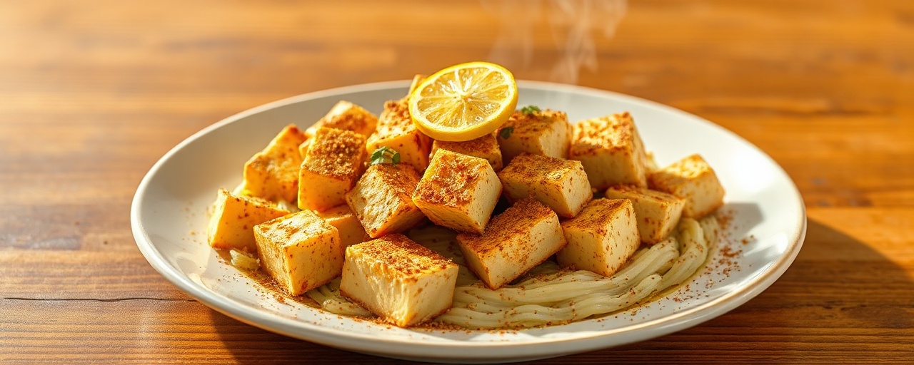 Meshwe Tofu ma'a Dukkah (Grilled Tofu with Dukkah)