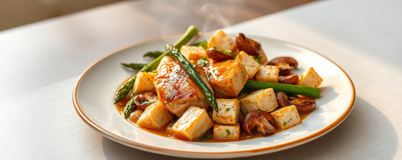 Mijoté de Poulet et Tofu à l'Estragon