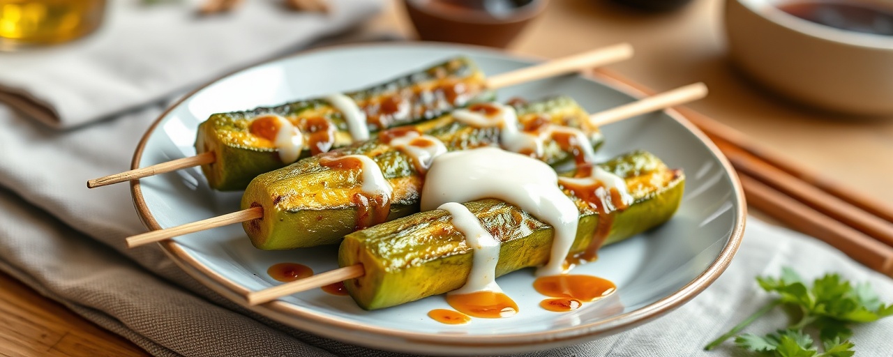 Miso-Cured Plantain Skewers with Sansho Glaze