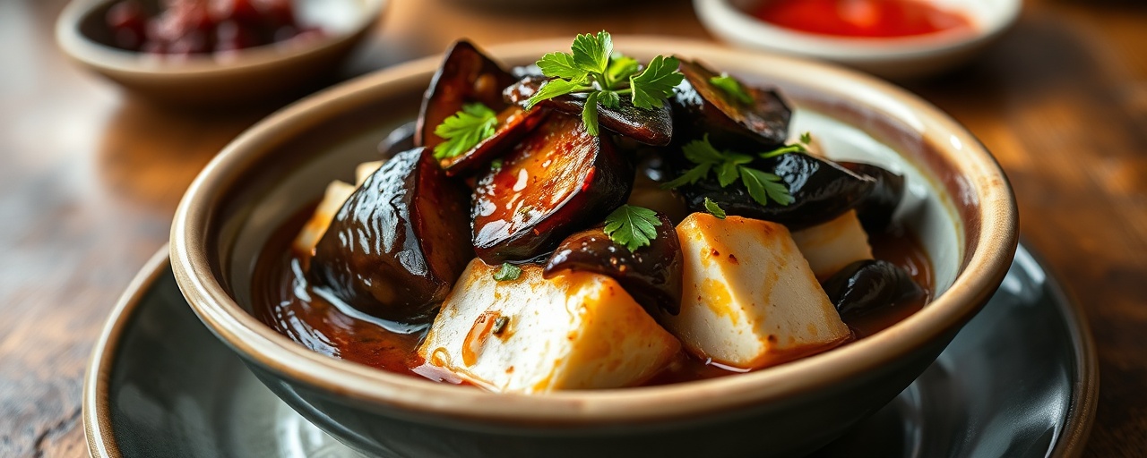 Miso Glazed Eggplant and Tofu Bowl